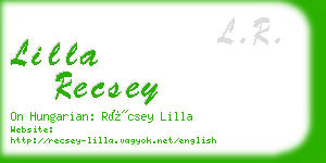 lilla recsey business card